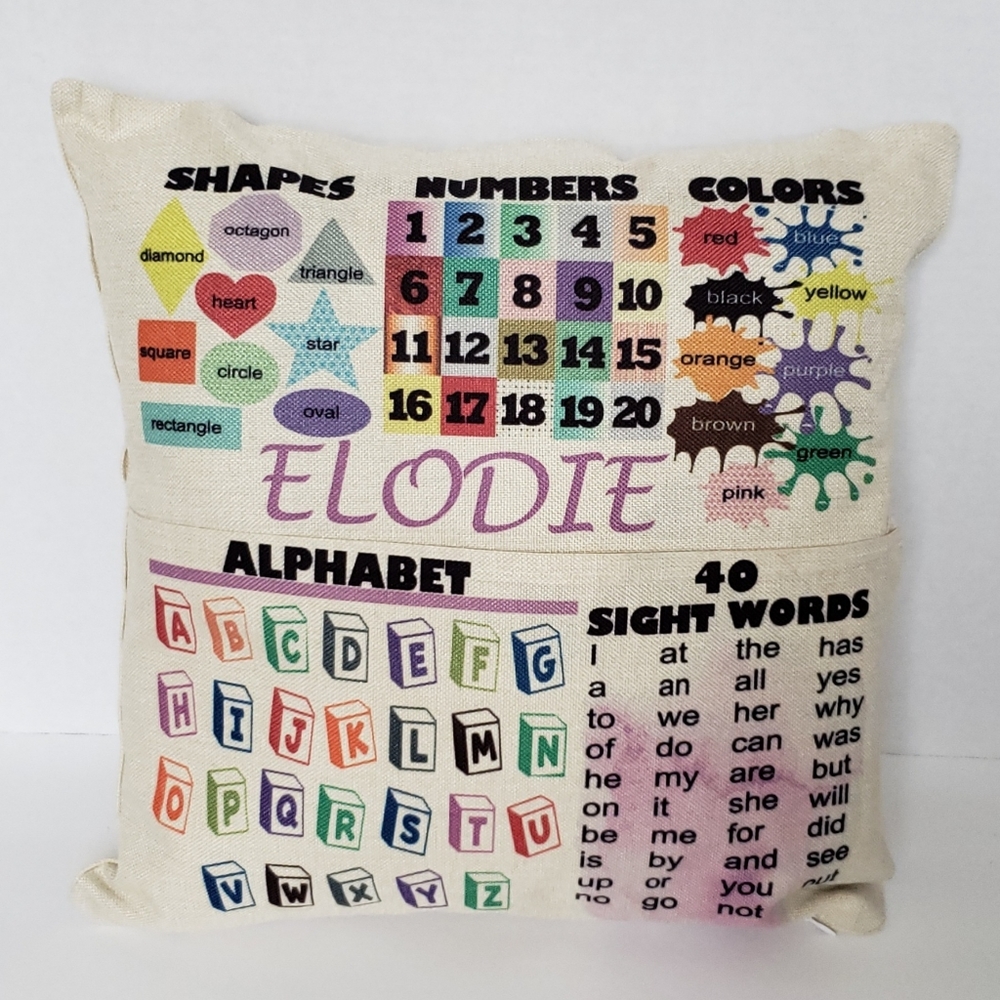 Personalized girl learning pillow